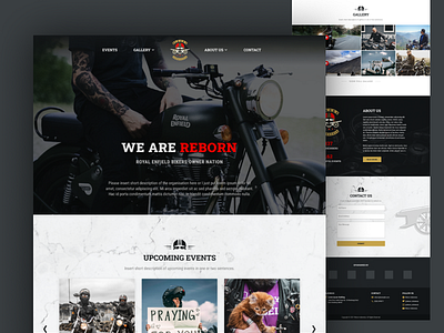 Reborn - Motorbike Club Landing Page bikers bikers club black bold clean design clean ui design figma landing page landing page design motocycle motor club motorbike red royal enfield ui web web design website website design