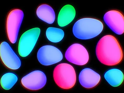 A few variants of fun colorful shapes illustration