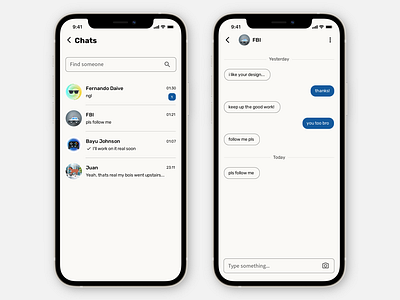 Direct Messaging - Daily UI #013 chat dailyui dailyui013 design direct messaging mobile app social ui
