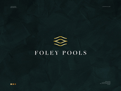 Foley Pools Logo branding design gold graphic design logo luxury logo minimal minimalist logo modern modern art monoline pools logo simple logo swimming