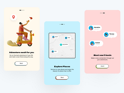 Adventure Await! - Daily 03 - Onboarding 3d adventure design illustration minimalism minimalist onboarding product design ui ux