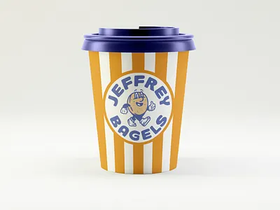 Jeffrey Bagels bagel baking branding character coffee illustration local logo memphis