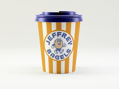 Jeffrey Bagels bagel baking branding character coffee illustration local logo memphis