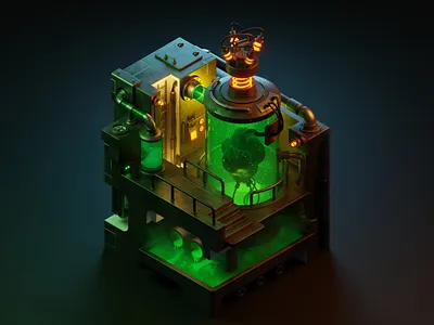 Biolab 3d blender blender3d diorama isometric isometric art isometric illustration tlender