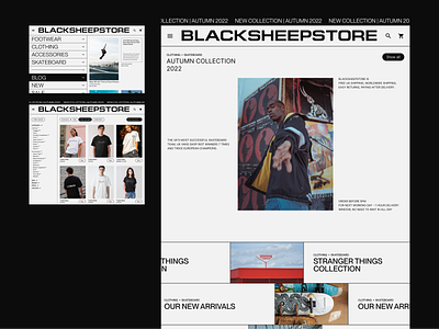 Redesign of the Black Sheep Store website b2c project b2c sphere bold clothing store convenient division current redesign design handsome design higher traffic homepage income redesign self-expression street-style ui uidesign uxdesign voguish photo website design websitedevelopment
