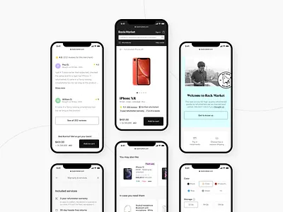 Product page e-commerce - Back Market back back market backmarket device e commerce electronic iphone market minimal mobile modern product product page sale shop ux