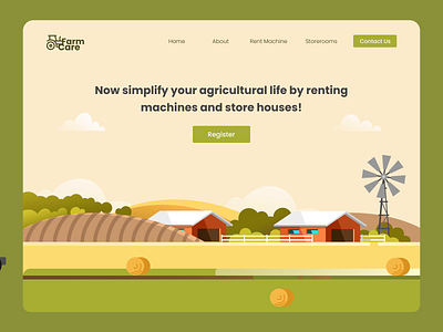 FarmCare Website Hero Section Concept branding design graphic design icon illustration typography ui ux