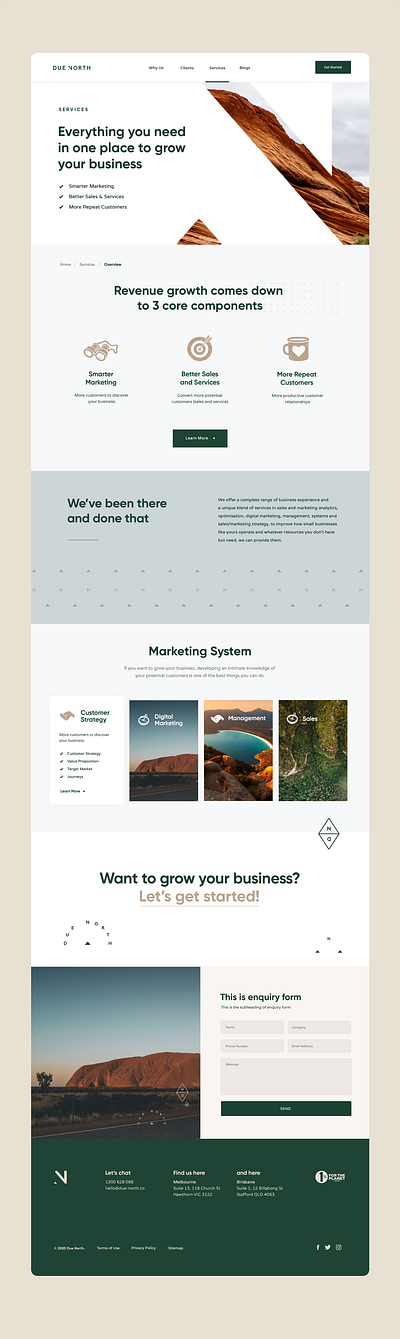 Due North Website Design