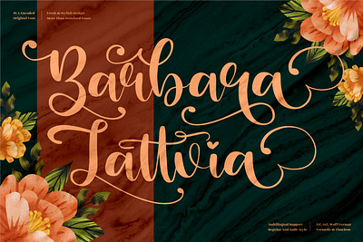 Barbara Lattvia - Beautiful Script Font 3d animation app branding design graphic design icon illustration logo motion graphics typography ui ux vector