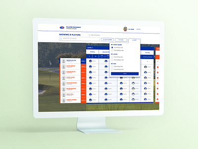 U.S. Kids Golf Drives Digitization (3) app branding dashboard data design dropdown filter golf graphic design menu profile profiles site sort table ui ux vector web website