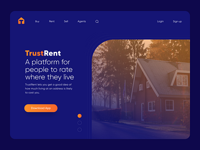 Rental Home Landing Page agents creative dark design design services home landing page design landlords minimal product design rental company reviews tenants typography ui design ux design vector web design website