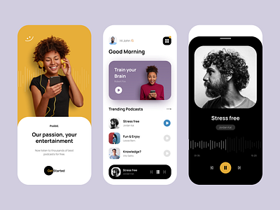 Podcasts App Design app design branding clean colors design dribbble dribbble best shot mobile podcast podcasts app product typography ui uidesign uiux ux uxdesign uxui