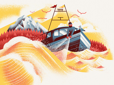 Pasta Casalinga - From the Ocean daniele simonelli dsgn fishing illustration ocean sea ship texture vector waves