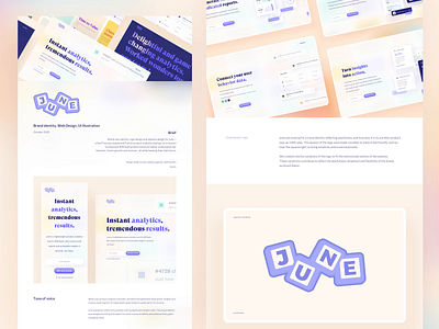 June • Case study on Behance analytics behance blur branding case study colorful components glassmorphism gradients homepage identity illustration landing page mobile portfolio typography ui components webdesign