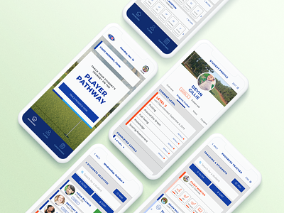 U.S. Kids Golf Drives Digitization (1) achievement app components dashboard design digital filter gamification golf icon logo mobile navigation profile search tab tracker ui ux vector