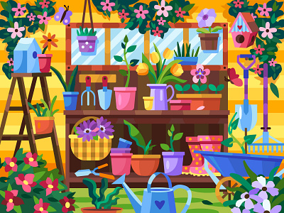 Garden flower garden summer ui