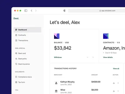 Deel Dashboard Redesign - WIP dashboard illustration dashboard redesign dashboard sidebar dashbord ui deel hiring dashboard hiring ui hr dashboard list view minimal dashboard minimal ui payment redesign remote dashboard remote hiring remote hiring dashbord remote payment sidebar menu