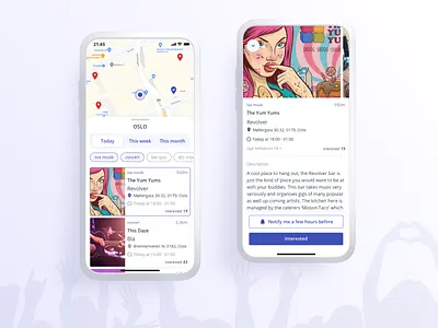 UI Design for Event App app event map mobile design ui user experience visual design
