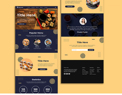 Sushi Concept Wordpress Web Design | Free PSD branding illustration outsource2bd restaurant web design sushi concept ui web design web development webdesign