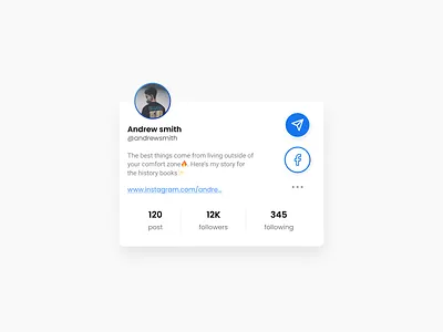 Profile card UI design android design facebook profile profile card twitter ui uidesign uiux uiuxdesign