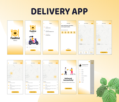 Food Delivery Flutter Application Design and Development branding design graphic design icon illustration logo typography ui ux vector