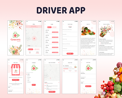 Driver Application for Grocery Delivery Application 3d animation branding design graphic design icon illustration logo motion graphics ui ux