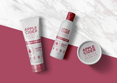 Apple Cosmetic Product Mockup apple cosmetic cream design mockup product psd red skincare