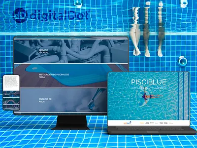 Diseño web PISCIBLUE branding design illustration logo responsive desing ux web web design website