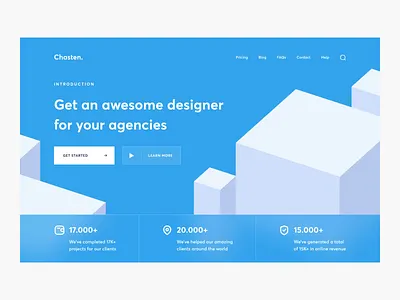 Chasten - Landing Page Web Animation 3d agency website animation blue clean elegant homepage inspiration interaction landing page minimal minimalist motion graphics portfolio simple trend web web design website