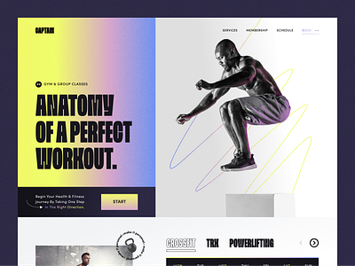 Captain — Fitness Landing Page active bold bright crossfit design fitness gym health landing landing page sport trend ui uiux ux web