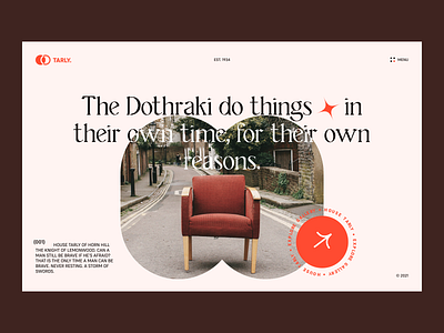 Tarly. – Hero Header / XPLRTN 001 furniture header hero hero banner hero header landing page minimalist mordern orange typography web web design website