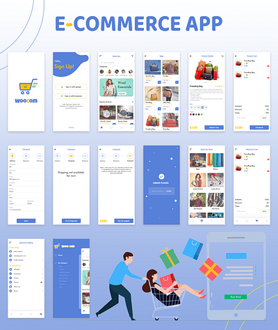 Ecommerce Application using Flutter with Android and IOS branding design graphic design icon illustration logo typography ui ux vector