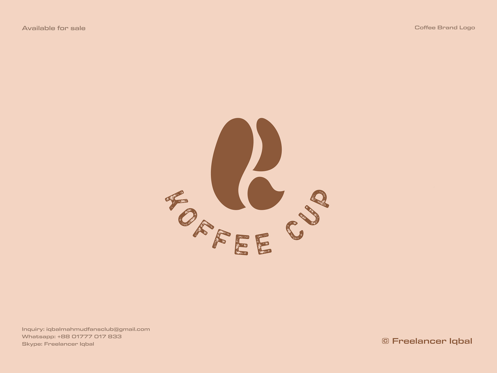 Koffee Cup - Initial K Brand Coffee Logo Design - Unused by Freelancer ...