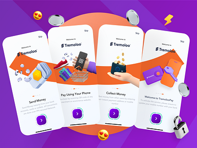 💵 Onboarding Experience | Banking App bank free freebie freebies illustration mobile sketch