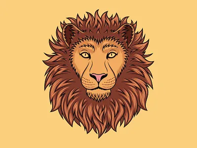 African Lion african animal beast cartoon cat design dribbble face golden head illustration king leo lion mascot portrait print royal vector zoo