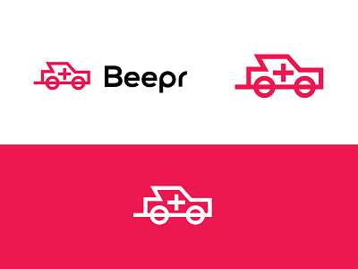 Beepr bold branding car emergency geometric home logo logodesign medical modern simple