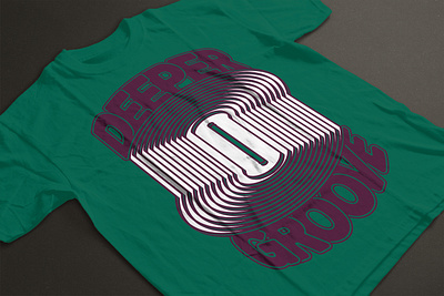 Deeper Groove T-shirt Design - Forest Green apparel music t shirt vinyl