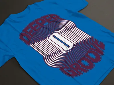 Deeper Groove T-shirt Design - Electric Blue apparel music t shirt vinyl
