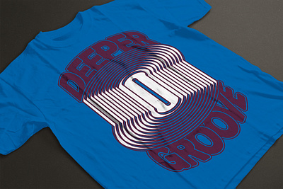 Deeper Groove T-shirt Design - Electric Blue apparel music t shirt vinyl