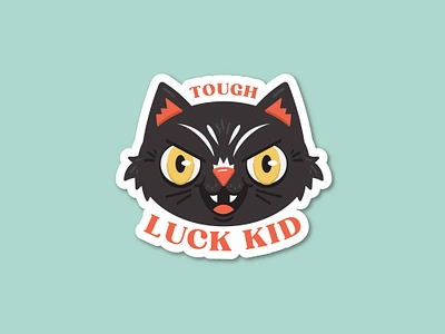 Tough Luck Sticker black cartoon cat character character design halloween illustration illustrator luck sticker touch vector