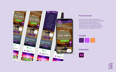 Web mobile Puntos Cencosud design web
