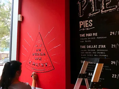 Mad Pie Menu + Mural Design dallas hand lettering illustration lettering motto pizza restaurant script typography