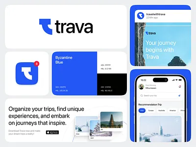 Trava Visual Identity app branding clean design fireart mobile ui ux visual