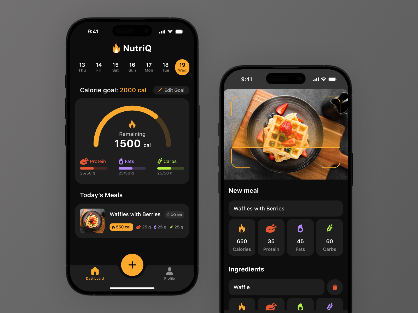 Calorie Tracking Mobile App UX/UI ai animation app design calendar calorie counting calories counting dashboard graph health healthcare healthcare mobile app interface ios mobile app motion mvp trend ui ux