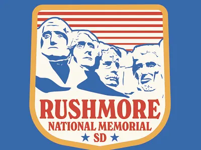 Rushmore badge illustration logo mount rushmore patch presidents retro rushmore south dakota vintage wilderness