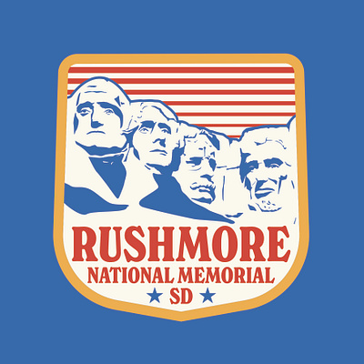 Rushmore badge illustration logo mount rushmore patch presidents retro rushmore south dakota vintage wilderness