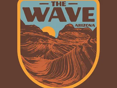 The Wave arizona badge design illustration logo outdoors patch retro the wave vintage wilderness