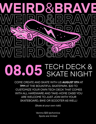 Tech Deck Art Event Invite art branding design graphic design illustration typography