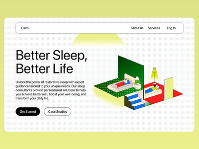 Sleep Optimization Website: Calm clean layout habits health lamp landing page laying lifestyle night reading restorative sleep sleep sleep consultants sleep improvement sleep monitoring sleeping time tips uxui warm color palette well being white mode