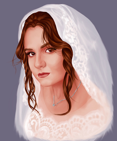 Portrait for the Bride bride character design digital portrait gift illustration portrait procreat wedding